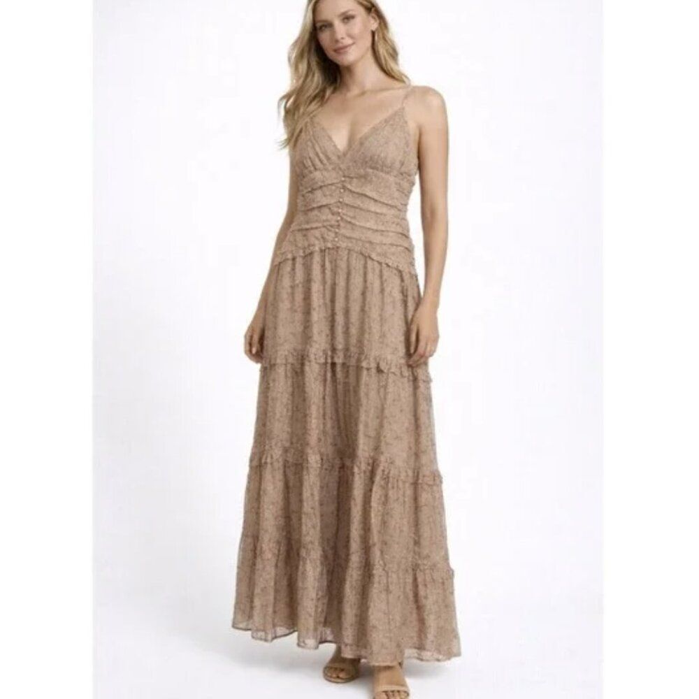 Storia Floral Tiered Maxi Dress | Tencel Blend | Size L - NWT